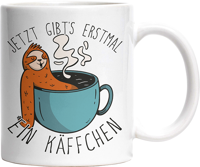 Jetzt gibts erstmal ein Käffchen Faultier 1 Witzige Tasse kaufen Geschenk