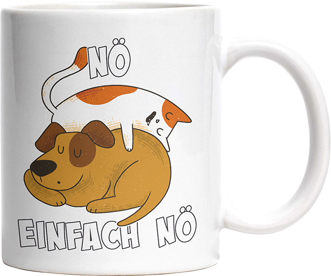 Nö Einfach Nö Hund Katze schlafen Witzige Tasse kaufen Geschenk