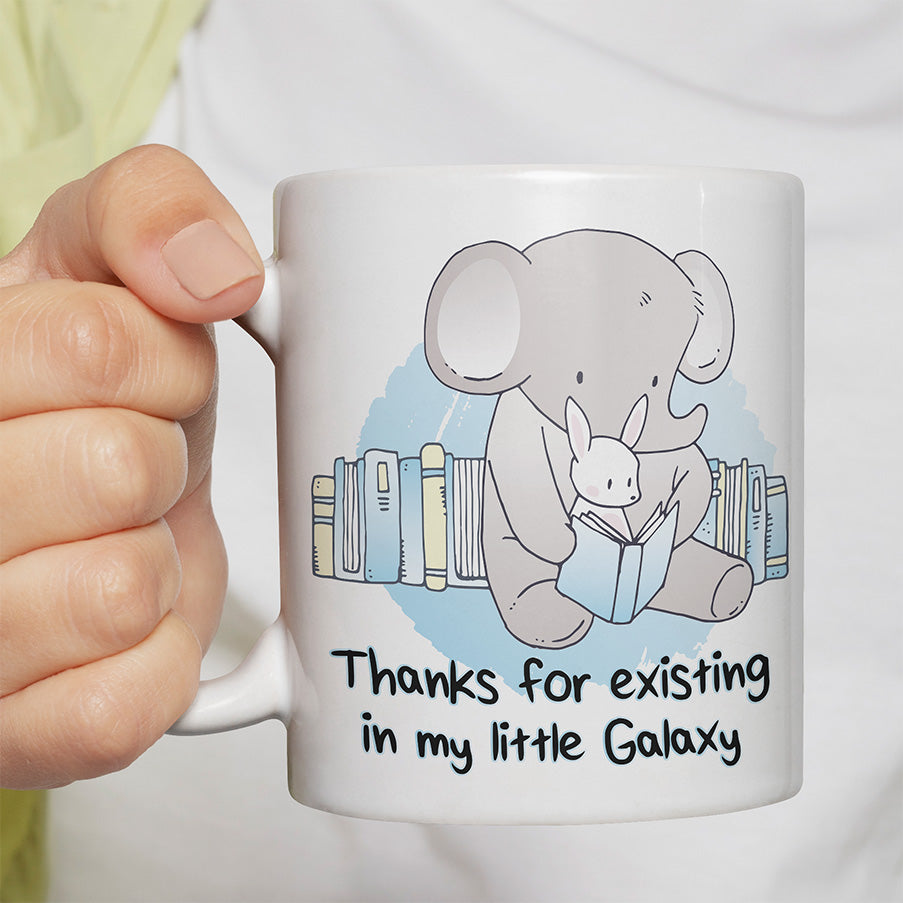 Thanks for existing in my little Galaxy Elefant Hase Lustige Kaffeetassee online kaufen Geschenkidee