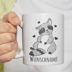 Waschbär Personalisierbar Name Lustige Kaffeetassee online kaufen Geschenkidee