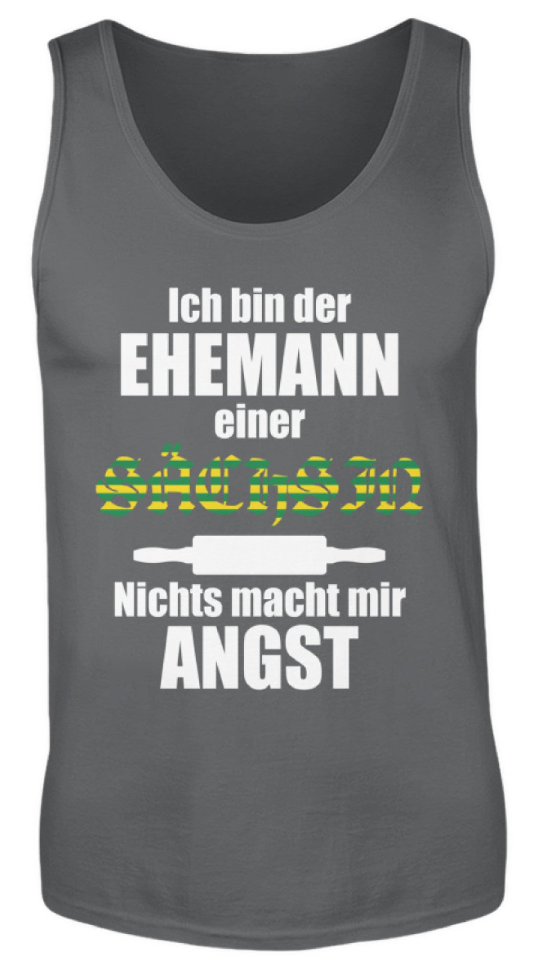 Zeigt lustiger spruch ehemann einer sachsin herren tanktop in Farbe Black
