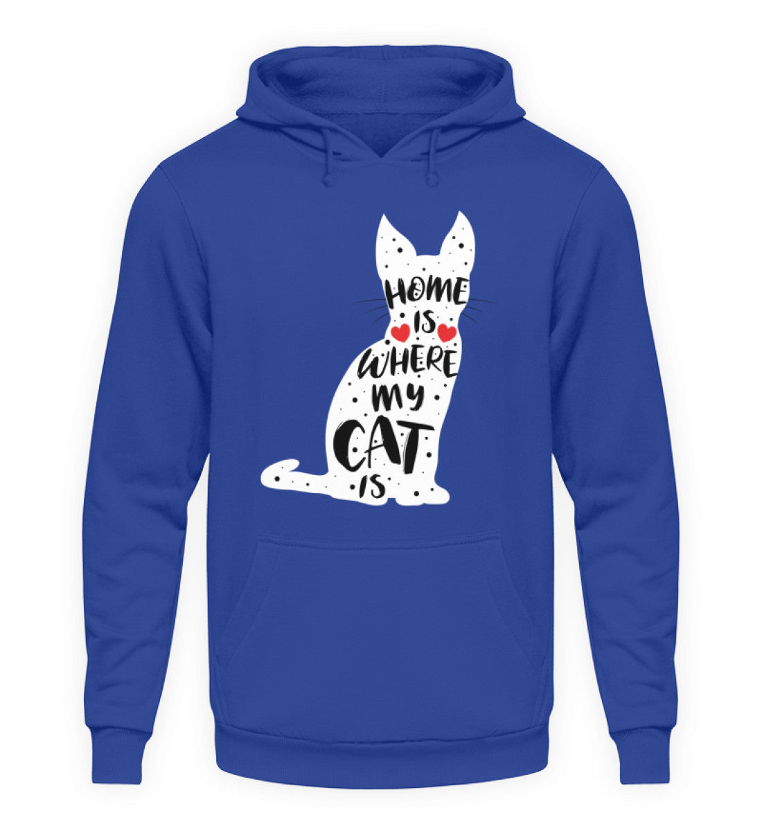 Zeigt home is where my cat is unisex kapuzenpullover hoodie in Farbe Magenta Magic