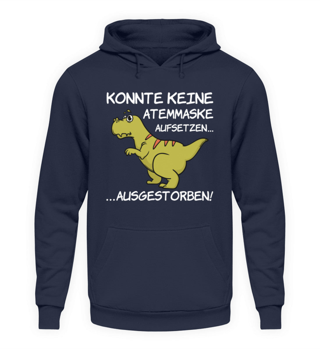 Zeigt dinosaurier t rex atemmaske unisex kapuzenpullover hoodie in Farbe Jet Black