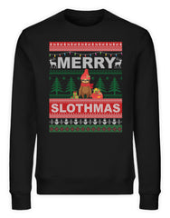 Merry Slothmas | Unisex Organic Sweatshirt in Black in Größe S