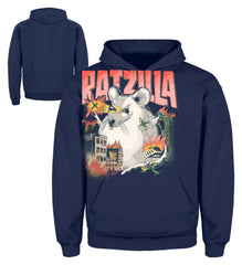 Zeigt ratzilla lustiges ratten monster kinder hoodie in Farbe Jet Black