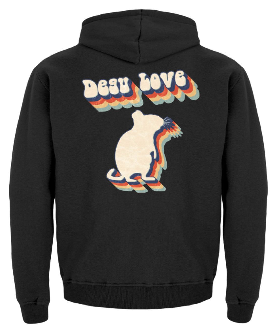 Zeigt degu love vintage retro geschenk fur besitzer von degus kinder hoodie in Farbe Jet Schwarz